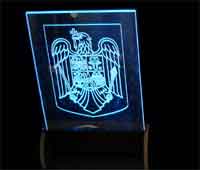 Crest blue LED s edge-lit sign